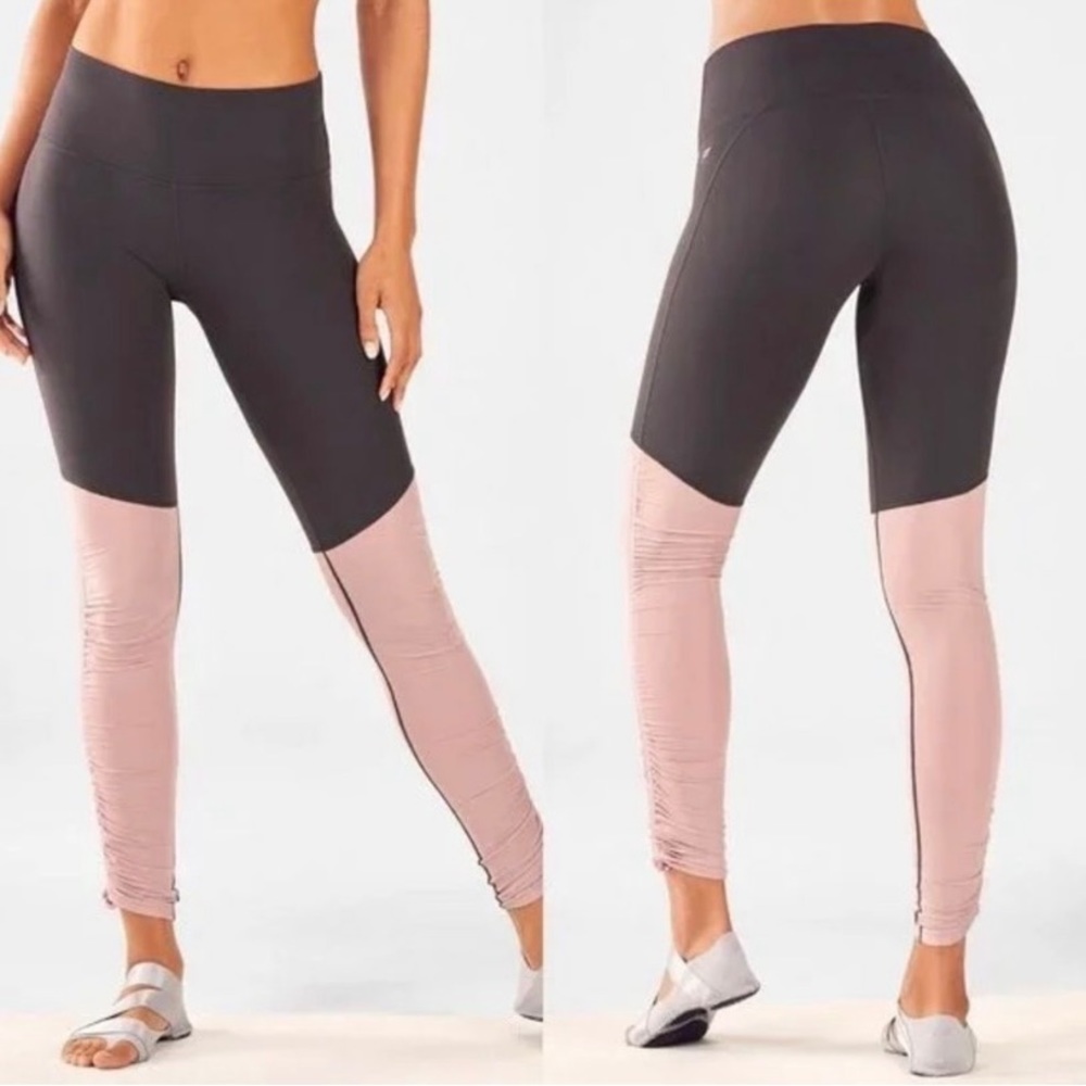 Fabletics Cashel Foldover Powerform Leggings Pink/Grey